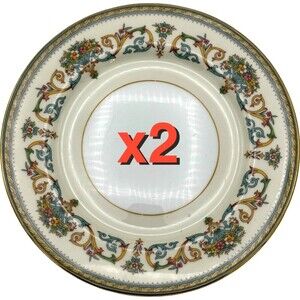 Two Aynsley Henley 6" Side Plates Bone China Floral Gold Trim Made in England